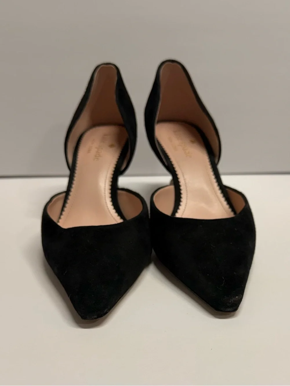 Kate Spade Black Suede kitten heels